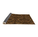 Thickness of Patterned Black Brown Rug, pat1218org