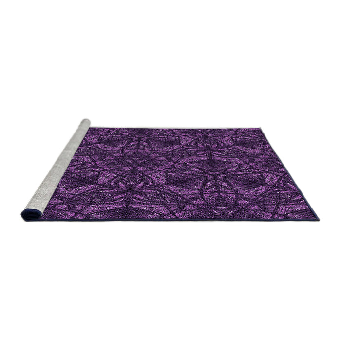 Sideview of Machine Washable Transitional Dark Orchid Purple Rug, wshpat1218pur
