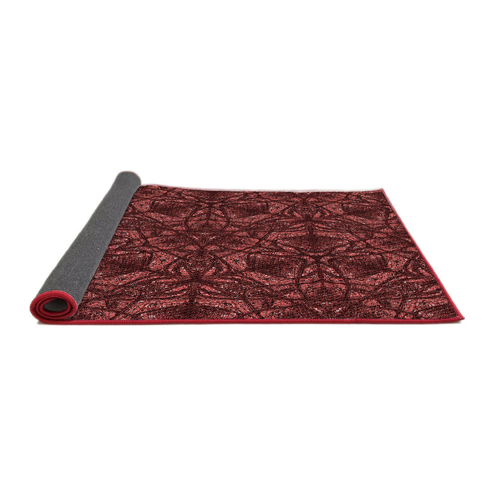 Thickness of Patterned Cherry Red Rug, pat1218rd