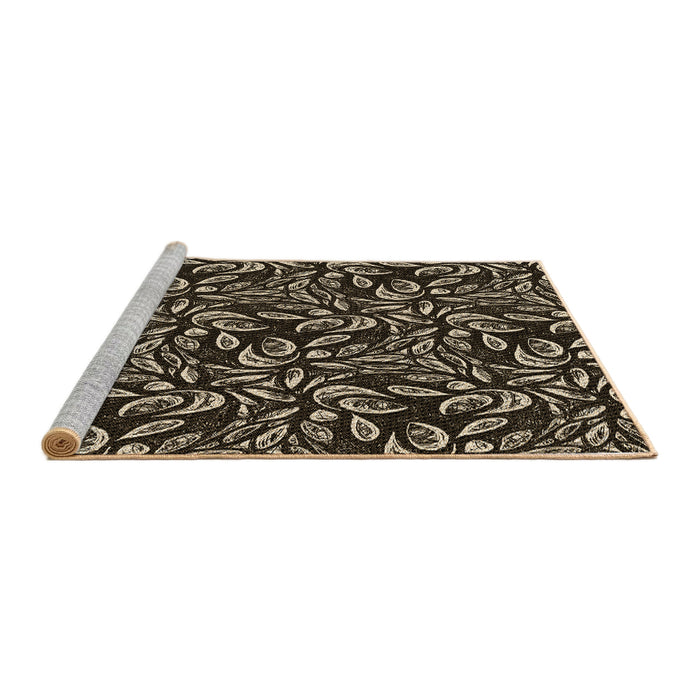 Sideview of Machine Washable Transitional Brown Rug, wshpat1219brn