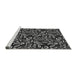 Sideview of Machine Washable Transitional Midnight Gray Rug, wshpat1219gry