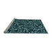 Sideview of Machine Washable Transitional Deep Teal Green Rug, wshpat1219lblu