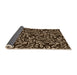 Thickness of Patterned Black Brown Rug, pat1219org