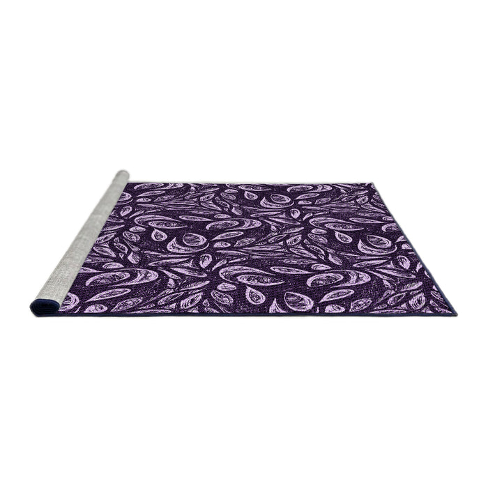 Sideview of Machine Washable Transitional Lilac Purple Rug, wshpat1219pur