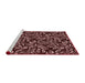 Sideview of Machine Washable Transitional Dark Scarlet Red Rug, wshpat1219rd