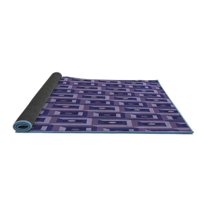 Thickness of Patterned Purple Rug, pat122blu