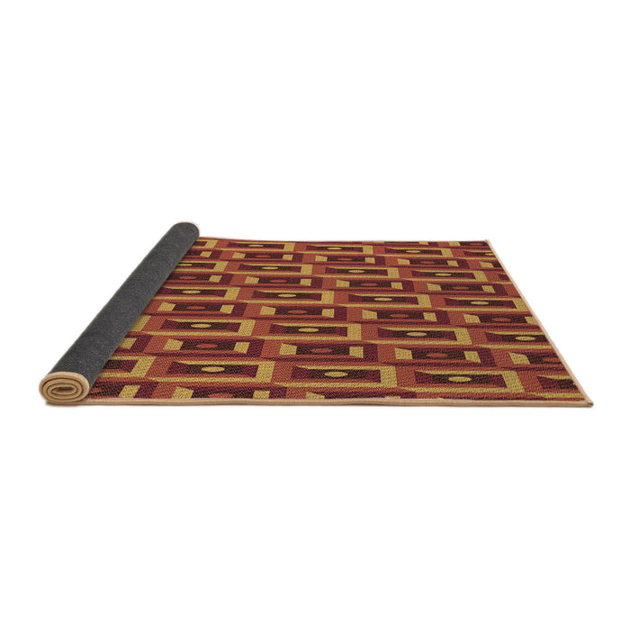 Thickness of Patterned Orange Rug, pat122brn