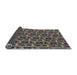 Thickness of Patterned Khaki Green Rug, pat122lblu