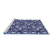 Sideview of Machine Washable Transitional Midnight Blue Rug, wshpat1220blu