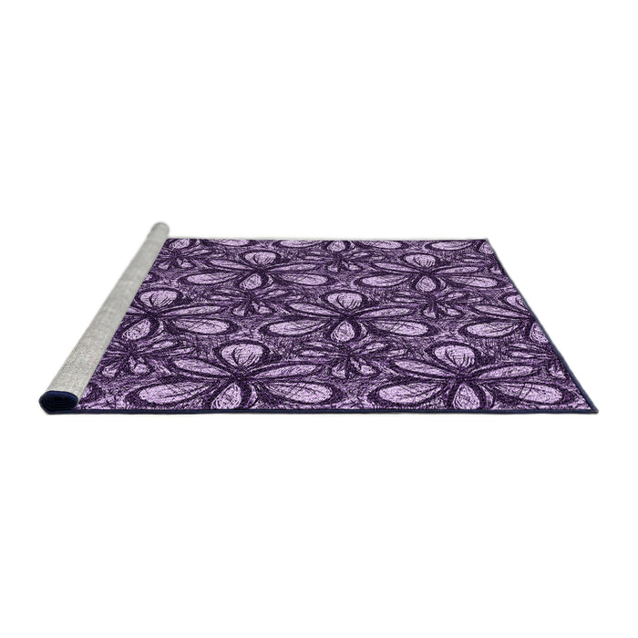 Sideview of Machine Washable Transitional Bright Lilac Purple Rug, wshpat1220pur