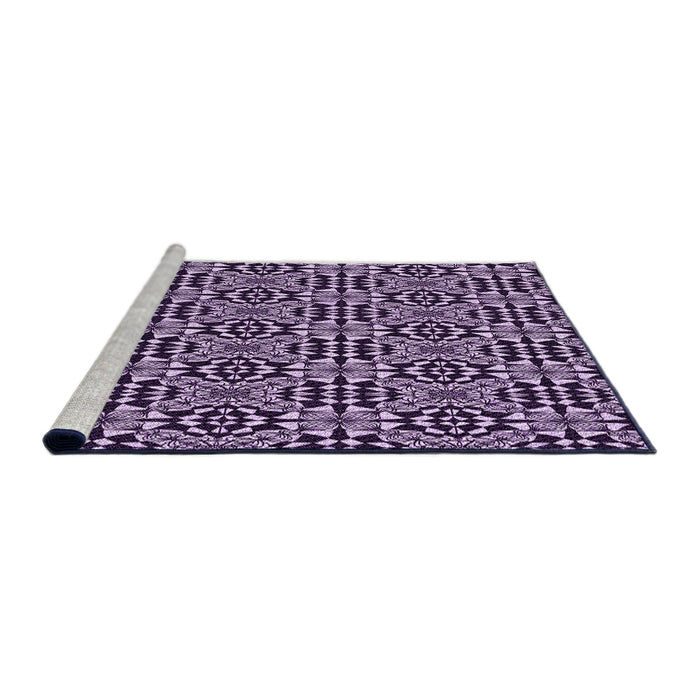 Sideview of Machine Washable Transitional Dark Purple Rug, wshpat1221pur