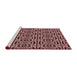 Sideview of Machine Washable Transitional Pink Daisy Pink Rug, wshpat1221rd