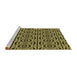 Sideview of Machine Washable Transitional Metallic Gold Rug, wshpat1221yw