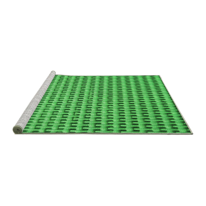 Sideview of Machine Washable Transitional Neon Green Rug, wshpat1222grn
