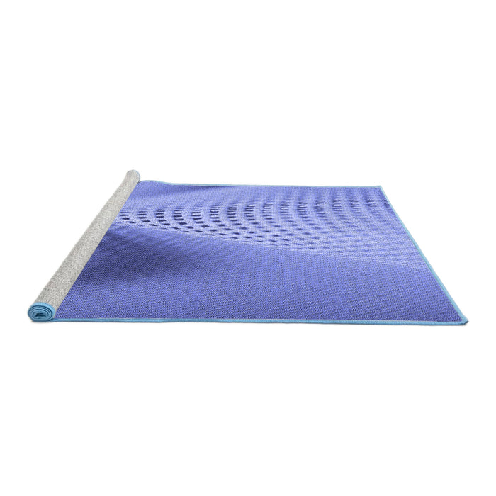 Sideview of Machine Washable Transitional Denim Blue Rug, wshpat1223blu