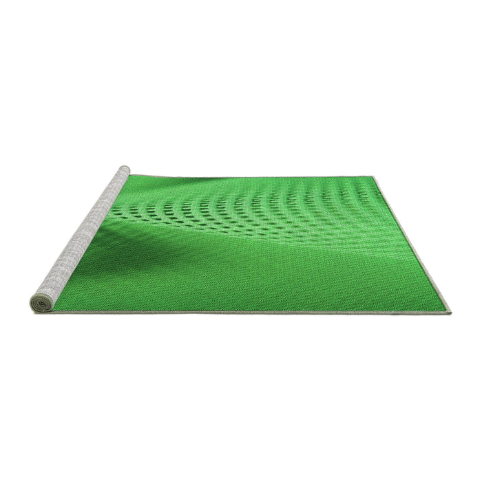 Sideview of Machine Washable Transitional Neon Green Rug, wshpat1223grn