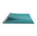 Sideview of Machine Washable Transitional Dark Cyan Green Rug, wshpat1223lblu