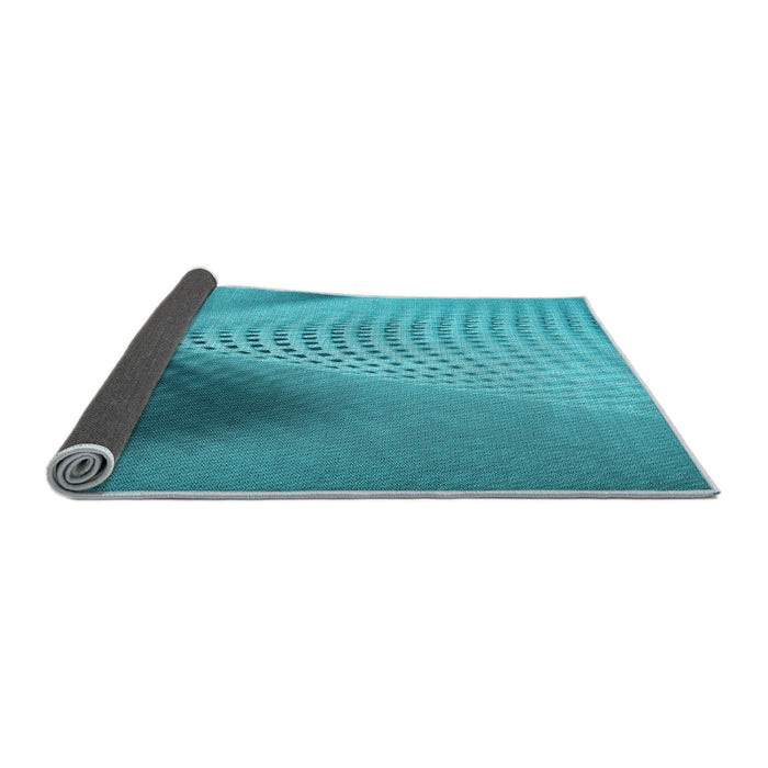 Thickness of Patterned Dark Cyan Green Rug, pat1223lblu