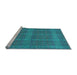 Sideview of Machine Washable Transitional Dark Turquoise Green Rug, wshpat1224lblu