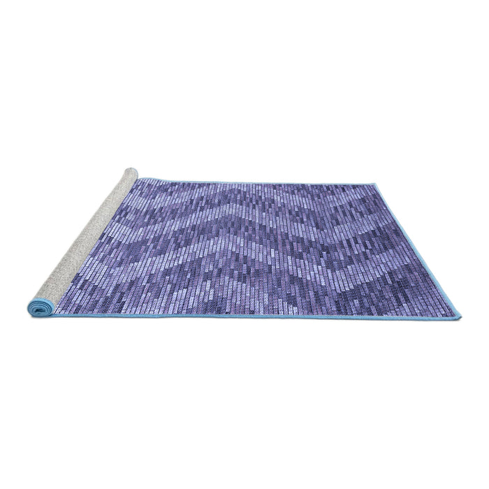 Sideview of Machine Washable Transitional Deep Periwinkle Purple Rug, wshpat1225blu