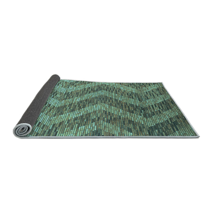 Thickness of Patterned Deep-Sea Green Rug, pat1225lblu