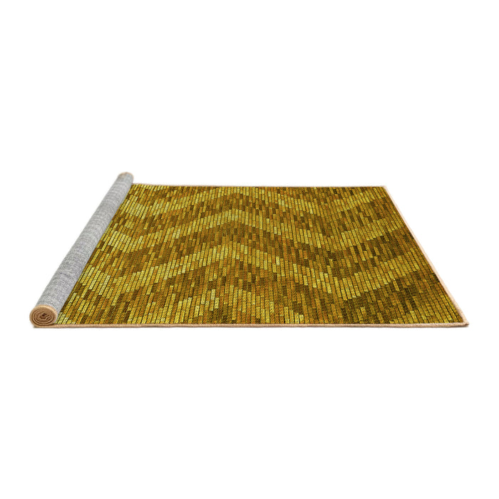 Sideview of Machine Washable Transitional Yellow Rug, wshpat1225yw