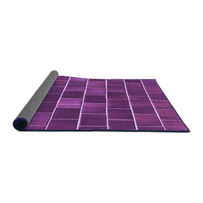 Thickness of Patterned Dark Magenta Purple Rug, pat1226pur