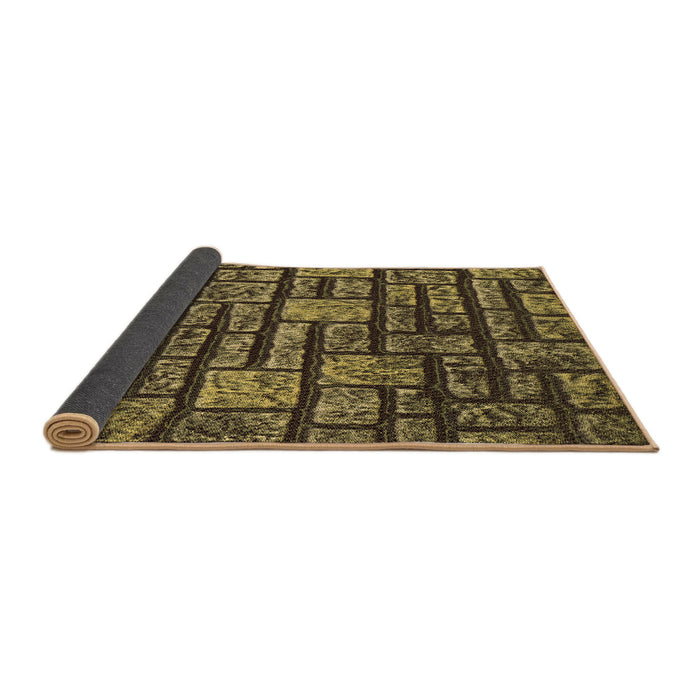 Thickness of Patterned Caramel Brown Rug, pat1228brn