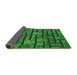 Thickness of Patterned Deep Emerald Green Rug, pat1228grn