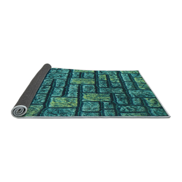 Thickness of Patterned Deep-Sea Blue Rug, pat1228lblu