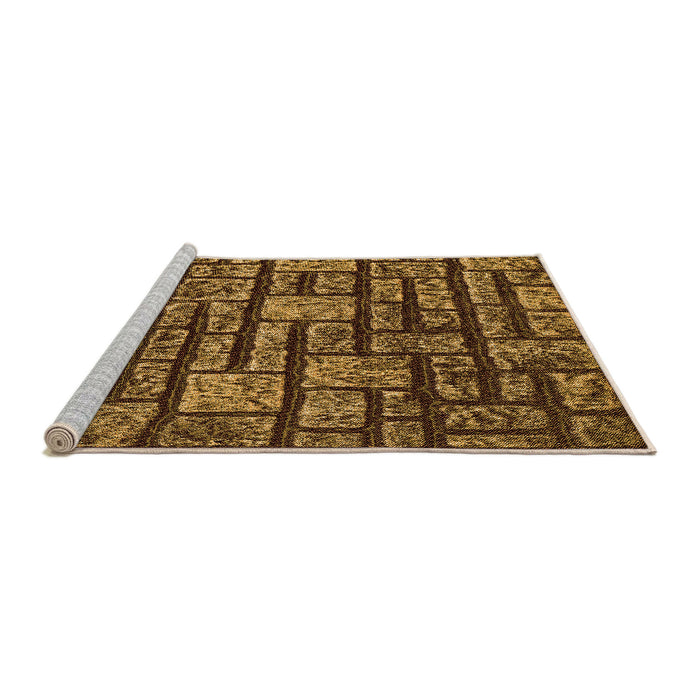 Sideview of Machine Washable Transitional Orange Rug, wshpat1228org