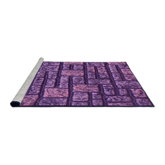Sideview of Machine Washable Transitional Purple Rug, wshpat1228pur