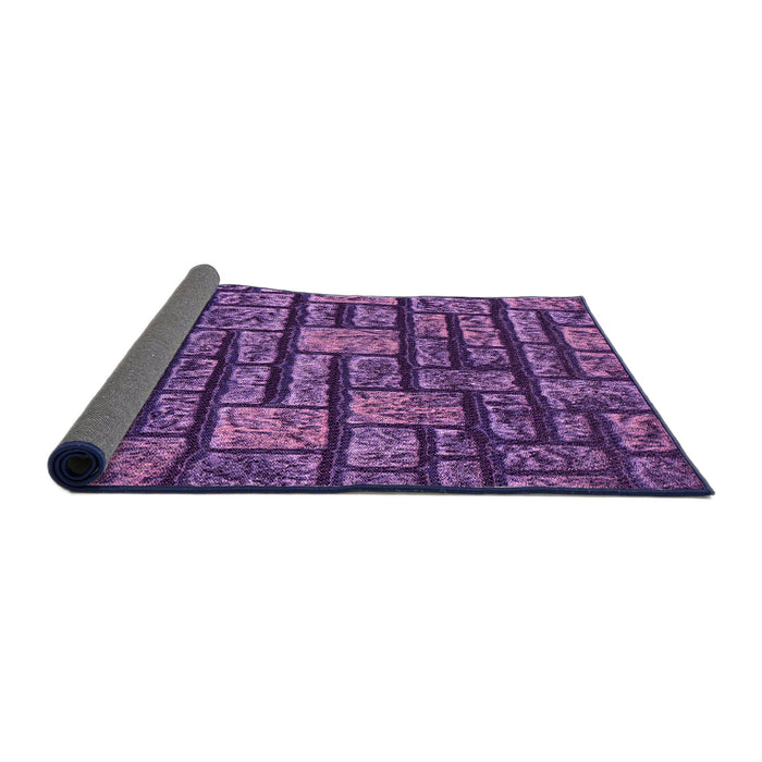 Thickness of Patterned Purple Rug, pat1228pur