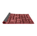 Thickness of Patterned Cranberry Red Rug, pat1228rd