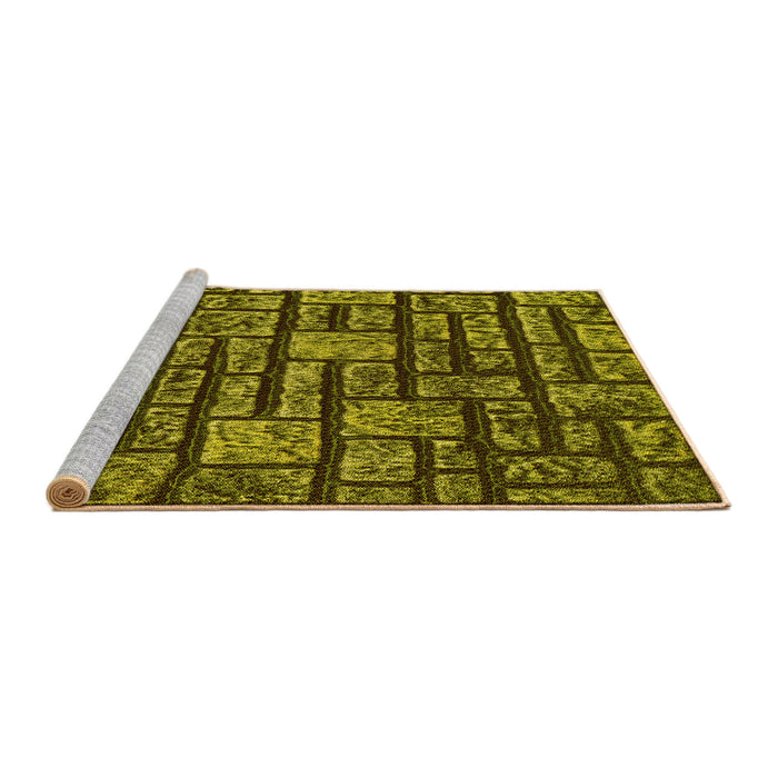 Sideview of Machine Washable Transitional Brown Rug, wshpat1228yw