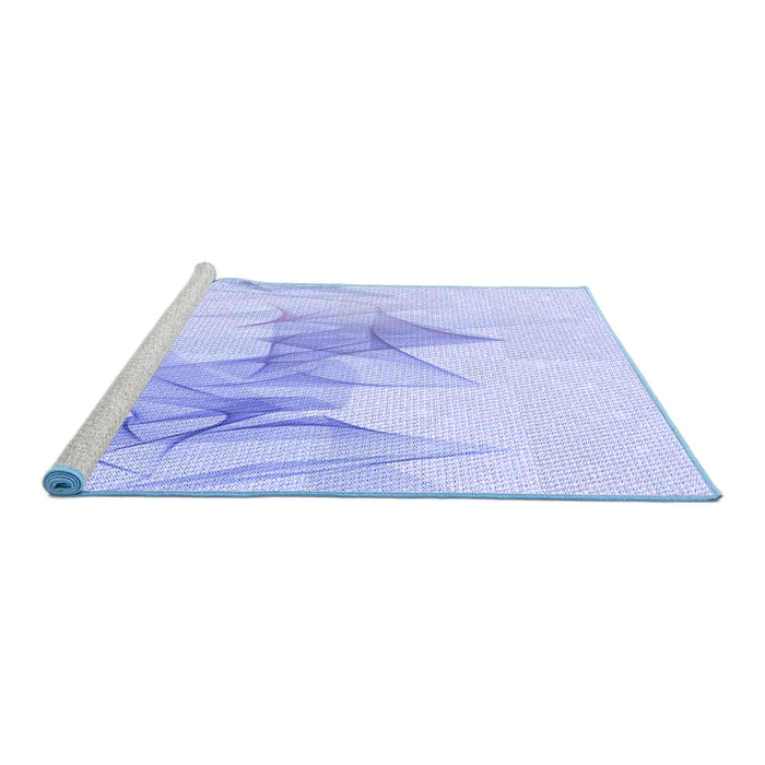 Sideview of Machine Washable Transitional Lavender Blue Rug, wshpat123blu