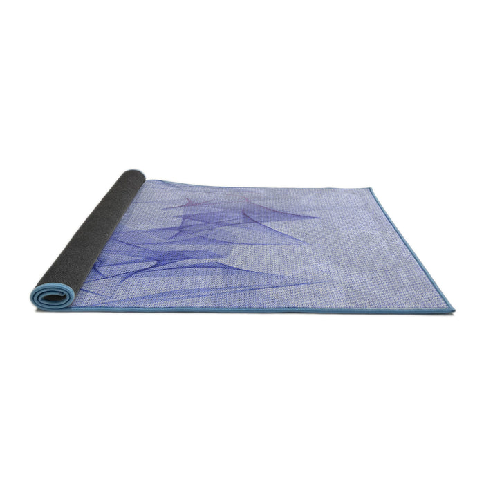 Thickness of Patterned Lavender Blue Rug, pat123blu