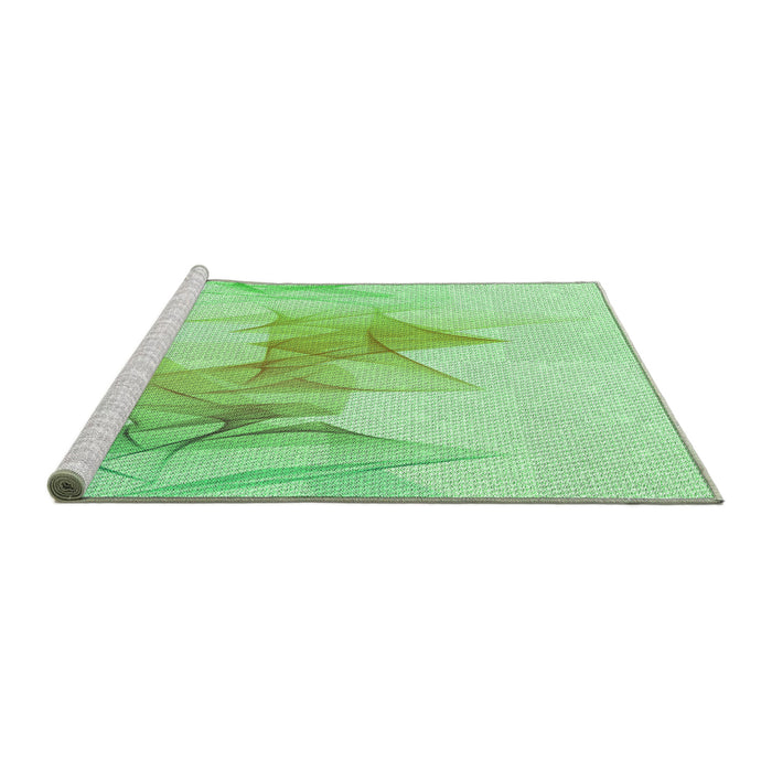 Sideview of Machine Washable Transitional Light Green Rug, wshpat123grn