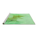 Sideview of Machine Washable Transitional Light Green Rug, wshpat123grn