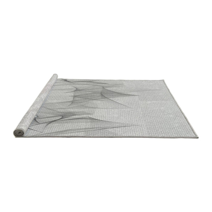 Sideview of Machine Washable Transitional Platinum Gray Rug, wshpat123gry