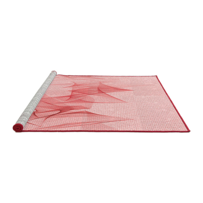 Sideview of Machine Washable Transitional Pastel Red Pink Rug, wshpat123rd