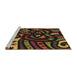 Sideview of Machine Washable Transitional Night Red Rug, wshpat1231brn