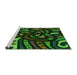 Sideview of Machine Washable Transitional Dark Lime Green Rug, wshpat1231grn