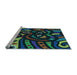 Sideview of Machine Washable Transitional Charcoal Black Rug, wshpat1231lblu