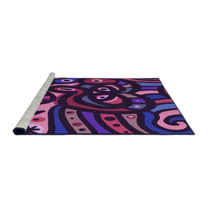 Sideview of Machine Washable Transitional Purple Violet Purple Rug, wshpat1231pur