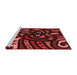 Sideview of Machine Washable Transitional Dark Red Rug, wshpat1231rd