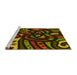 Sideview of Machine Washable Transitional Dark Yellow Green Rug, wshpat1231yw