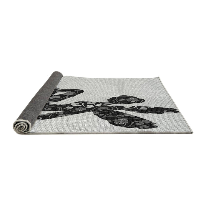 Thickness of Patterned Platinum Gray Rug, pat1232gry