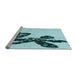 Sideview of Machine Washable Transitional Deep-Sea Green Rug, wshpat1232lblu