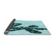 Thickness of Patterned Deep-Sea Green Rug, pat1232lblu